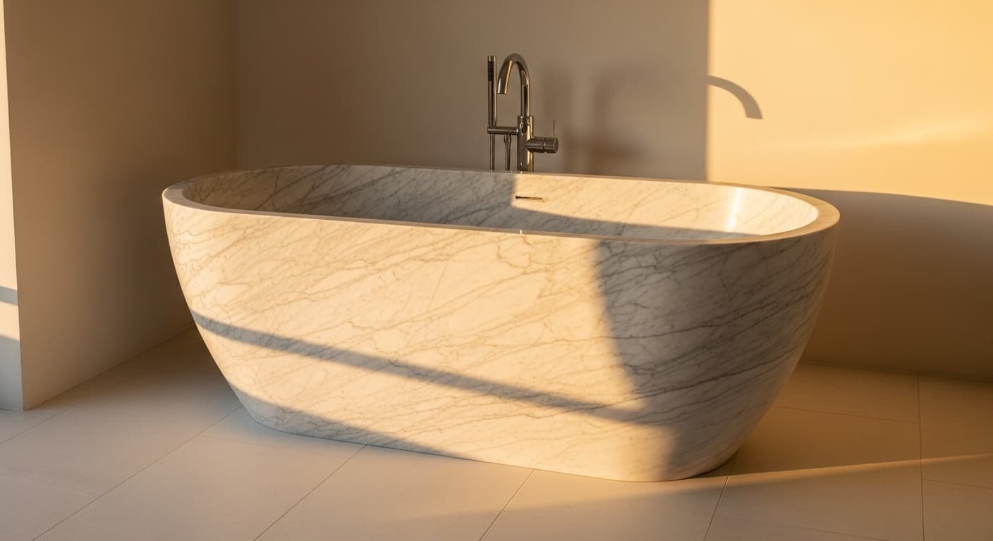 Voir nos baignoires îlot en marbre