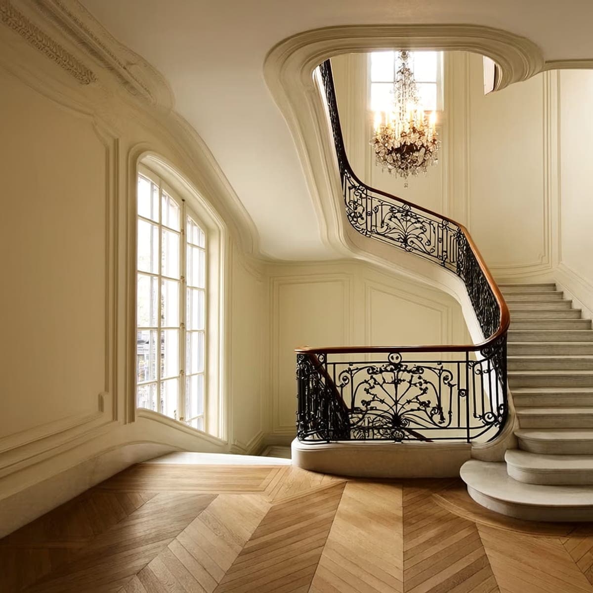 Voir les escaliers classiques en marbre
