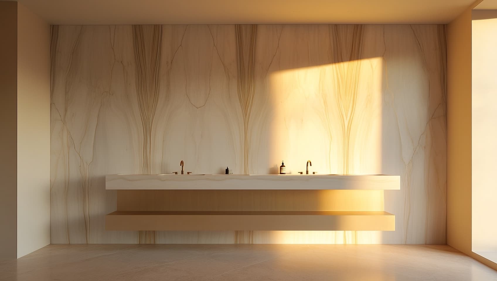 Voir les revêtements en marbre pour le mur derrière le lavabo
