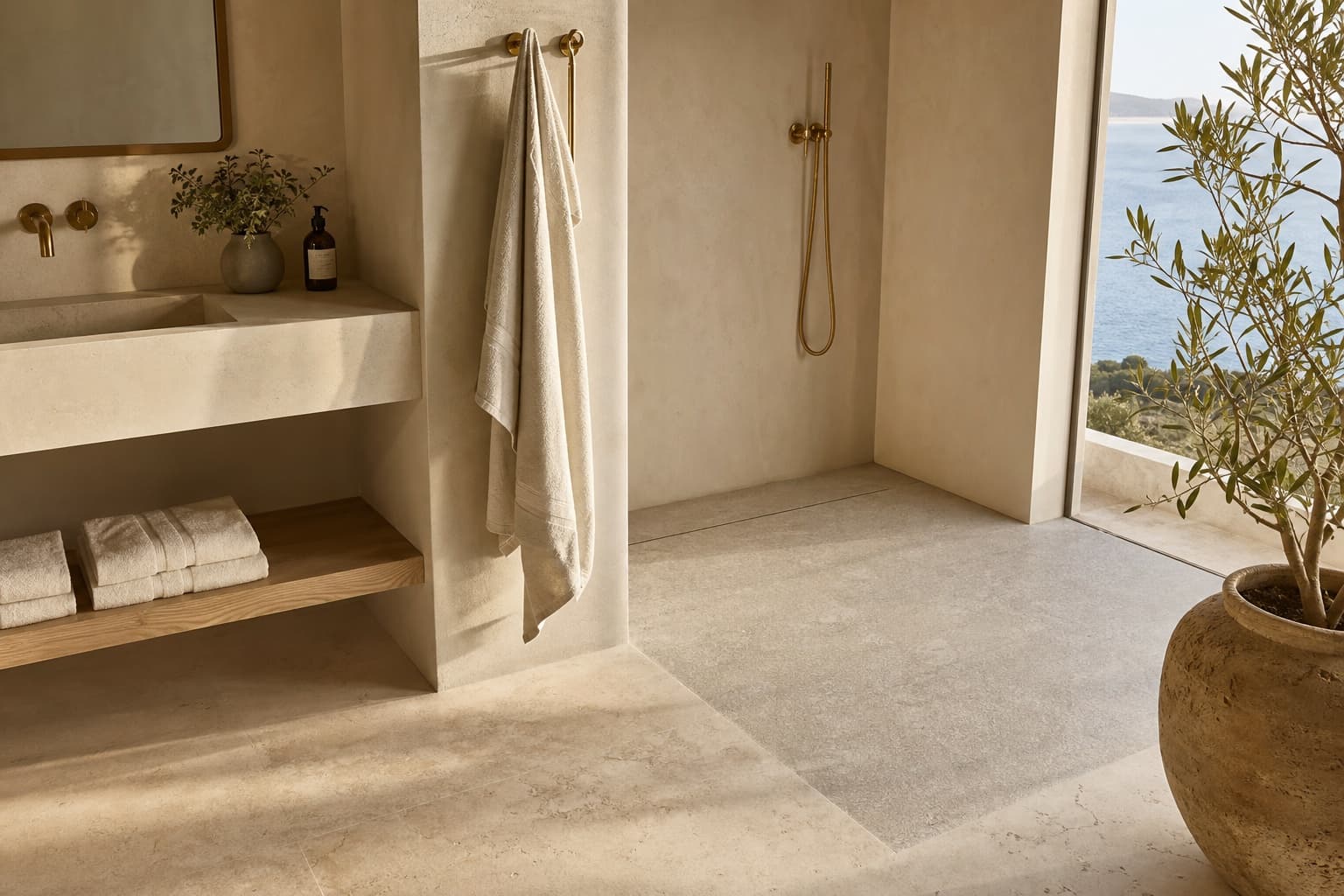 Voir les receveurs de douche monolithiques en pierre